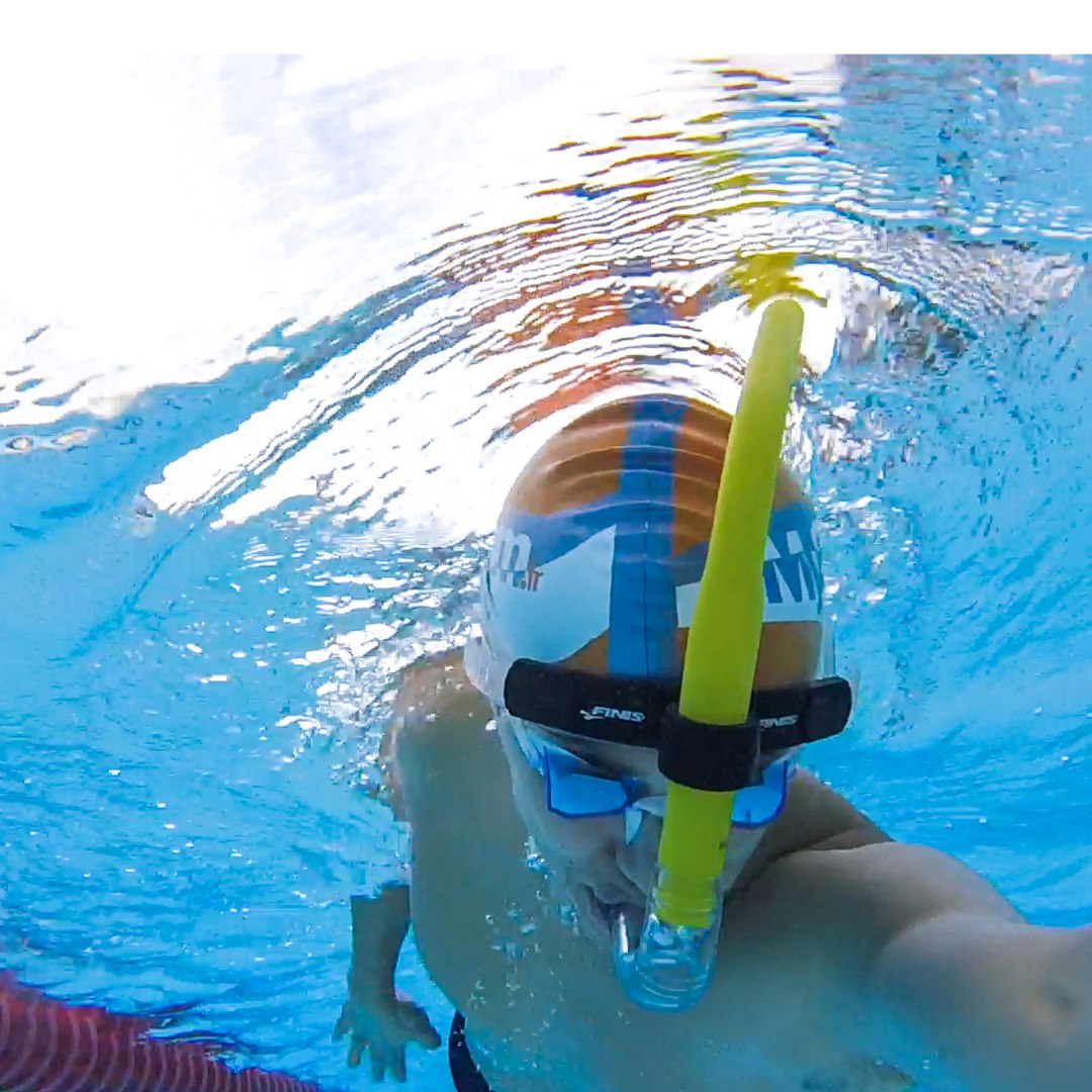 Tuba Frontal De Natation Avec Appui-tête Réglable - Silicone, 48 Cm, Pour Entraînement Et Snorkeling